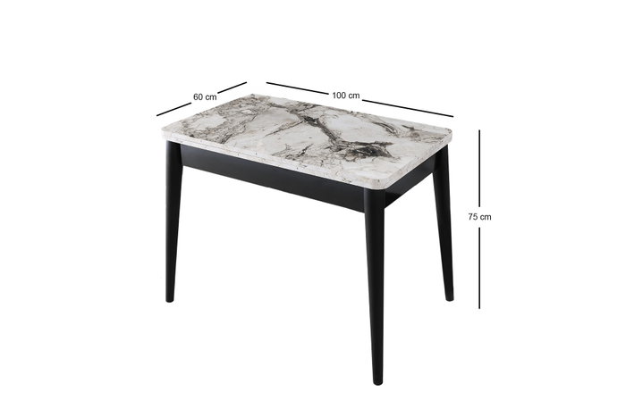 Hanah Home Dolunay - 1281 Mesa de comedor extensible mármol blanco Hanah Home Dolunay - 1281 Mesa de comedor extensible mármol blanco